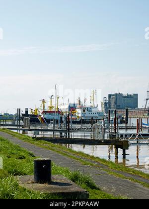 Äußerer Hafen, Emden, Ostfriesien, Deutschland, Europa Stockfoto