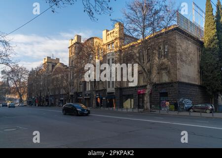 Tiflis, Georgien - 22. Januar 2023: Haus der Melik-Azaryanten auf der Rustaveli Avenue, Tiflis. Reisen Stockfoto