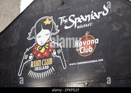 Rum Club ireland Wandgemälde in der spaniard Bar Skipper Street Belfast City Centre, Nordirland, Großbritannien Stockfoto