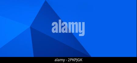 Abstrakter blauer Hintergrund mit Dreiecken. 3D-Rendering. Stockfoto