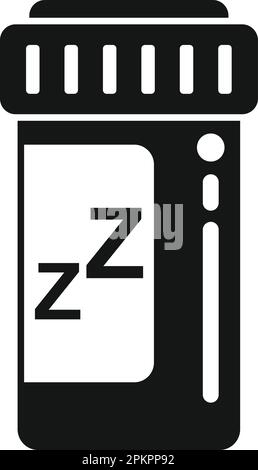 Schlaftabletten Symbol einfacher Vektor. Stress-Nacht. Bett schläfrig Stock Vektor
