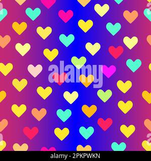Abstrakter Hintergrund mehrfarbiger Herzen. vektordarstellung. Nahtloser Hintergrund mit Herzen. Stock Vektor