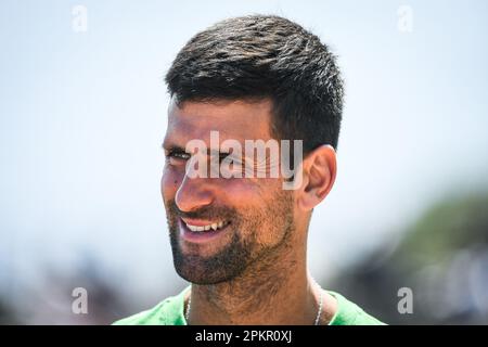 Monte Carlo, Monaco. 9. April 2023. Novak DJOKOVIC von Serbien während der Tennisveranstaltung Rolex Monte-Carlo, ATP Masters 1000 am 9. April 2023. Im Monte-Carlo Country Club in Roquebrune Cap Martin, Frankreich - Foto: Matthieu Mirville/DPPI/LiveMedia Credit: Independent Photo Agency/Alamy Live News Stockfoto