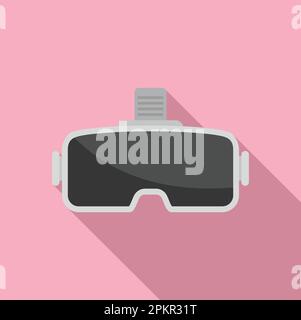 Flacher Vektor für Gamer-Helmsymbol. Virtuelle Brille. Digitale Zukunftsorientierung Stock Vektor