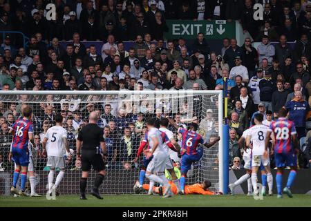 Leeds, Großbritannien. 9. April 2023. Der Crystal Palace ist am Sonntag, den 9. April 2023, bei dem Spiel der Premier League zwischen Leeds United und Crystal Palace in der Elland Road, Leeds, um 1-1 Uhr besetzt. (Foto: Pat Scaasi | MI News) Guthaben: MI News & Sport /Alamy Live News Stockfoto