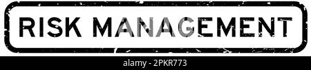 Grunge schwarzes Wort zum Risikomanagement quadratischer Gummisiegelstempel auf weißem Hintergrund Stock Vektor