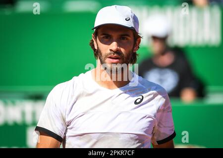 Monte Carlo, Monaco. 9. April 2023. Borna CORIC von Kroatien während der Tennisveranstaltung Rolex Monte-Carlo, ATP Masters 1000 am 9. April 2023. Im Monte-Carlo Country Club in Roquebrune Cap Martin, Frankreich - Foto: Matthieu Mirville/DPPI/LiveMedia Credit: Independent Photo Agency/Alamy Live News Stockfoto