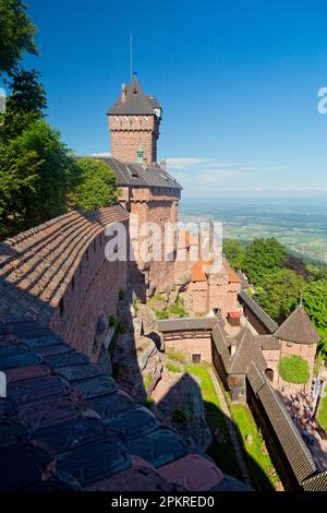 Château du Haut-Koenigsbourg, Elsass, Frankreich Stockfoto