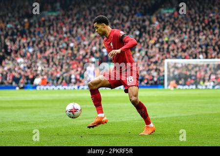 Anfield, Liverpool, Merseyside, Großbritannien. 9. April 2023. Premier League Football, Liverpool gegen Arsenal; Cody Gakpo von Liverpool Credit: Action Plus Sports/Alamy Live News Stockfoto