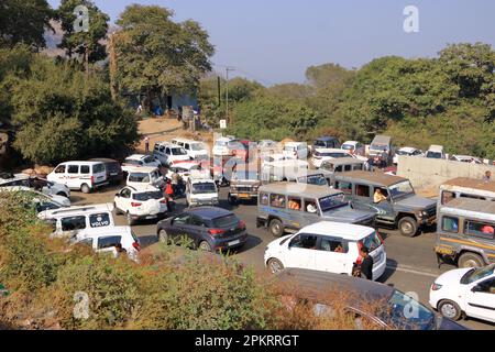 Dezember 24 2022 - Pavagadh, Gujarat in Indien: Stau in der Nähe des Shree Mahakali Mataji Tempels Stockfoto