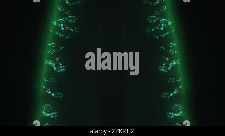 Weichzeichnen Glitzereffekt hellgrüne Farbe Rauschen Flare Stockfoto