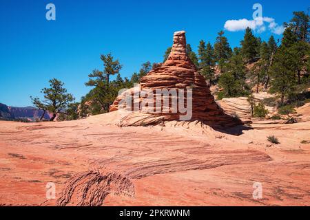 Spektakuläre Ausblicke auf die Kolob Terrace Road vor dem Zion-Nationalpark in der Nähe von Springdale, Utah Stockfoto