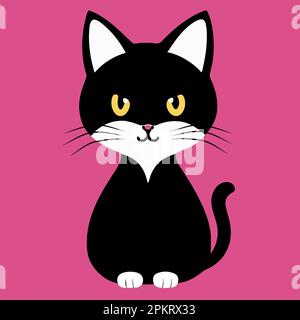 Fröhliche Cartoon-Katze. Darstellung des Flachvektors. Stock Vektor