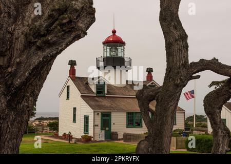 Point Pinos Lighthouse im Pazifik ein Hain, Kalifornien Stockfoto