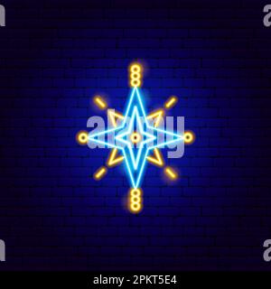Islamisches Sternzeichen Neon Stock Vektor