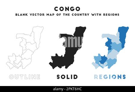 Kongo-Karte. Borders of Congo für Ihre Infografik. Vektorform. Vektordarstellung. Stock Vektor