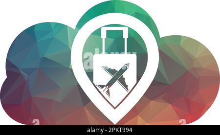 Logo von Point Travel Designvorlage Vektorlogo für Geschäftsreisen auf Reisen. Symbol für die Vektorvorlage für Feiertage. Stock Vektor