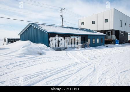 Eisbärgemälde in der Innenstadt von Churchill, Manitoba, Kanada Stockfoto