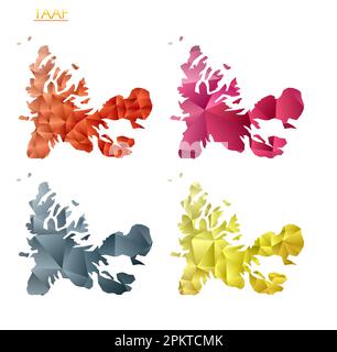 Satz von polygonalen Vektorkarten von TAAF. Helle Farbverlaufskarte des Landes in flachem Poly-Stil. Stock Vektor