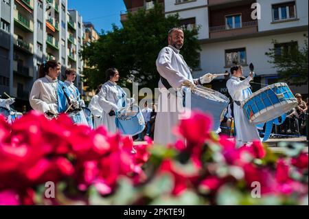 Glorreiche Begegnung (Encuentro Glorioso) am Ostersonntag in den Straßen von Saragossa, Aragon, Spanien Stockfoto