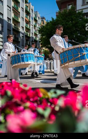 Glorreiche Begegnung (Encuentro Glorioso) am Ostersonntag in den Straßen von Saragossa, Aragon, Spanien Stockfoto