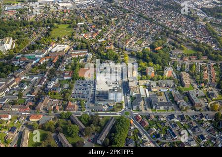 Luftaufnahme, Einkaufszentrum im Rathauscenter sowie Bürgerbüro im Stadtteil Bockum-Hövel in Hamm, Ruhrgebiet, Nordrhein-Westfalen, Deutschland, Au Stockfoto