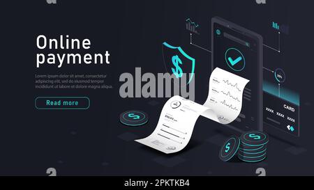 Isometrische Online-Zahlung Stock Vektor