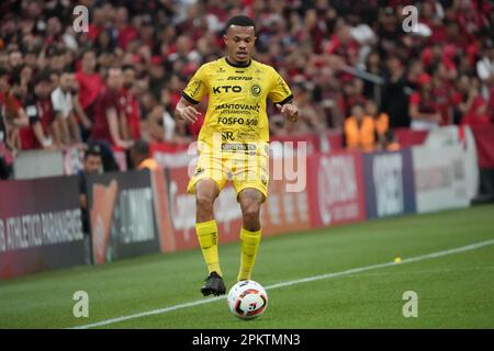 Curitiba, Brasilien. 09. April 2023. Mateus während des Athletico x FC Cascavel, Finale von Campeonato Paranaense 2023, im Estádio Joaquim Américo Guimarães in Curitiba, PR. Kredit: Carlos Pereyra/FotoArena/Alamy Live News Stockfoto