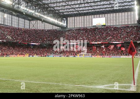 Curitiba, Brasilien. 09. April 2023. PR - CURITIBA - 04/09/2023 - PARANAENSE 2023, ATHLETICO-PR X FC CASCAVEL - Allgemeine Ansicht der Arena da Baixada Stadion für das Spiel zwischen Athletico-PR und FC Cascavel für die Paranaense Meisterschaft 2023. Foto: Robson Mafra/AGIF/Sipa USA Guthaben: SIPA USA/Alamy Live News Stockfoto