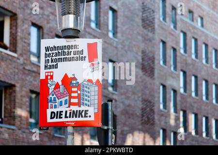 Kiel, Deutschland. 05. April 2023. Ein Poster für die Kommunalwahlen hängt an einem Lampenpfosten. Die Listen der Parteien für die Kommunalwahlen am 14. Mai 2023 wurden erstellt. (An dpa: 'Parteien haben keine Kandidaten für Kandidaturen im ganzen Land') Kredit: Frank Molter/dpa/Alamy Live News Stockfoto