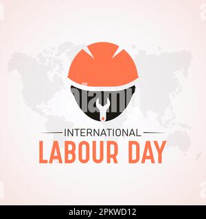 Internationaler tag der arbeit am 1. Mai. „Happy Labor Day“-Vektorvorlage für Banner, Grußkarte, Poster mit Hintergrund. Vektordarstellung Stock Vektor