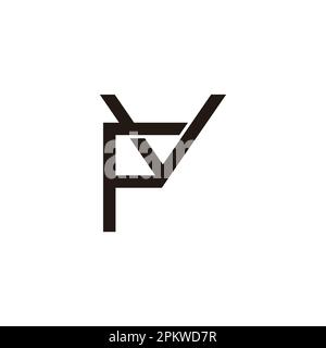 Buchstabe fv-Symbol geometrischer Linien-Logo-Vektor Stock Vektor