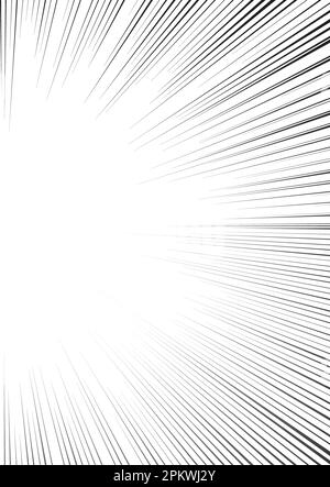 Manga-radiale Geschwindigkeitslinien für Comic-Effekt. Stock Vektor