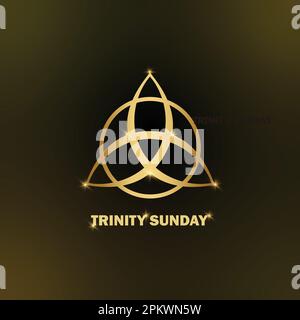 Happy Trinity Sunday, Text religiöses dreifaltigkeitssymbol, moderne Hintergrunddarstellung für Poster, Karte und Banner Stock Vektor