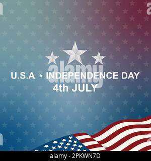Unabhängigkeitstag 4. juli. Fröhlicher Unabhängigkeitstag, Nationalfeiertag der USA, moderne Hintergrunddarstellung Stock Vektor
