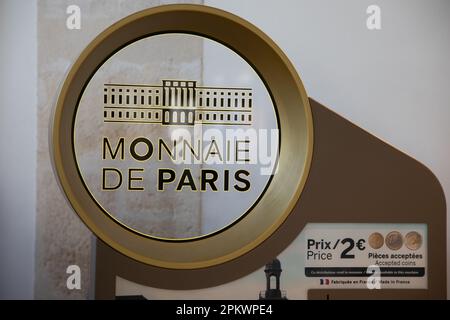 Bordeaux , Aquitaine France - 04 02 2023 : monnaie de paris Logo und Text Markengeld der Produktion von Paris frankreich französisch Stockfoto