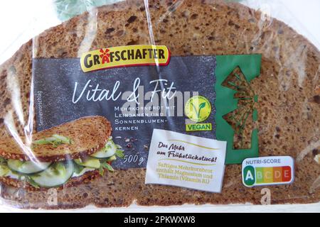 Brot / Schwarzbrot / vom Supermarkt / in der Packung / packt, eingepackt Stockfoto