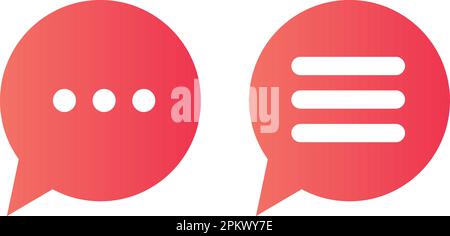 Vektordesign des roten Symbols für Chat-Konversation Stock Vektor