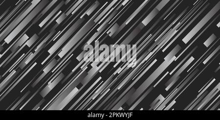 Hintergrund mit diagonalen Linien beschleunigen. Schwarz-weißes Muster für Sport-Banner. Abstraktes dynamisches Muster Stock Vektor