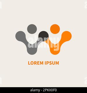 Overlay-Logo für Connected People Stock Vektor