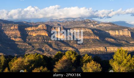 Bergkette Rocs de Queralt in Pallars Jussa, Katalonien Stockfoto