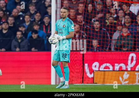 09-04-2023: Sport: Feyenoord gegen RKC ROTTERDAM, NIEDERLANDE - APRIL 9: Torwart Timon Wellenreuther (Feyenoord Rotterdam) während des Spiels Eredivisie Stockfoto