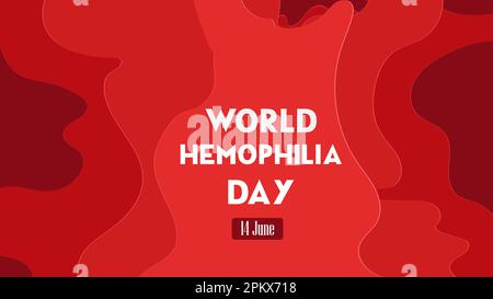 World Hämophilia Day am 17. April mit Red Bleeding Blood Hintergrund Design Vector Illustration. Stock Vektor