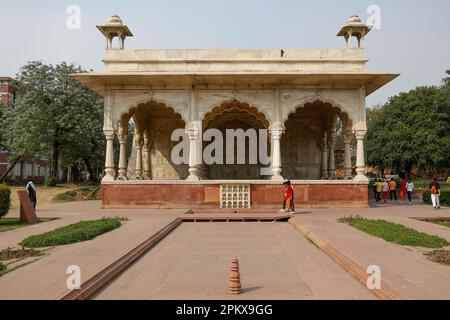 Sawan/Bhadon Pavillon, Red Fort, UNESCO-Weltkulturerbe Delhi, Indien, Stockfoto