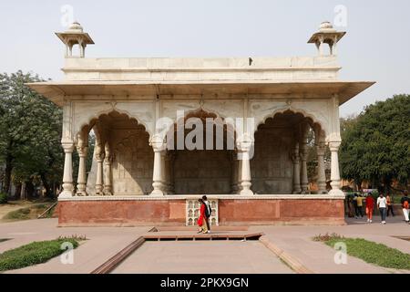 Sawan/Bhadon Pavillon, Rotes Fort, UNESCO-Weltkulturerbe Delhi, Indien Stockfoto