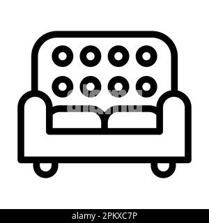 Sofa Vector Thick Line-Symbol Für Den Persönlichen Und Kommerziellen Gebrauch. Stockfoto