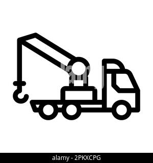 Tow Truck Vector Thick Line-Symbol Für Den Privaten Und Gewerblichen Gebrauch. Stockfoto