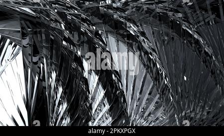 Klare und transparente geometrische Formen in Crystal Pop Abstraktes, elegantes, modernes 3D-Darstellungsmaterial für den Hintergrund Hochwertige 3D-Illustrationen. Stockfoto