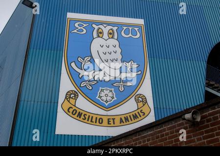 Sheffield, Großbritannien. 10. April 2023. A General View of Hillsborough Ahead of the Sky Bet League 1 Match Sheffield Wednesday vs Accrington Stanley at Hillsborough, Sheffield, Großbritannien, 10. April 2023 (Foto von Ben Roberts/News Images) in Sheffield, Großbritannien, 4/10/2023. (Foto: Ben Roberts/News Images/Sipa USA) Guthaben: SIPA USA/Alamy Live News Stockfoto