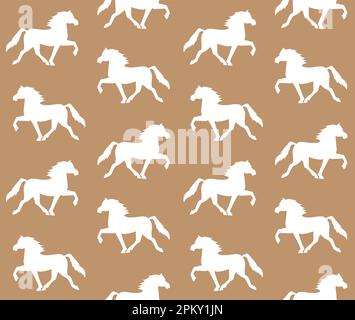 Vektor-Nahtloses Muster des isländischen Pferdes Stock Vektor